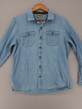 LL Bean Signature Light Blue Denim Button-Down Shirt - Men's Casual